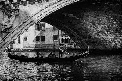 Ponte di Rialto bianco e nero