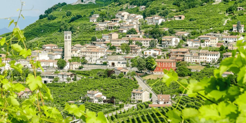 Panorama dalla collina del centro storico di Valdobbiadene